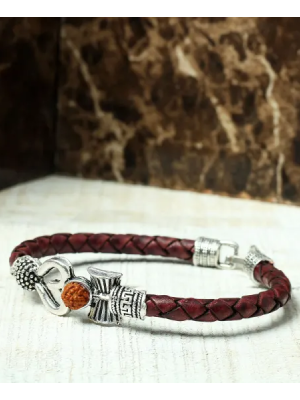 Rudraksha Silver Mens Bracelet