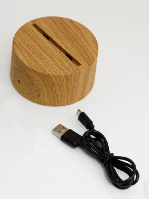 LED Lamp Wooden Finish Base